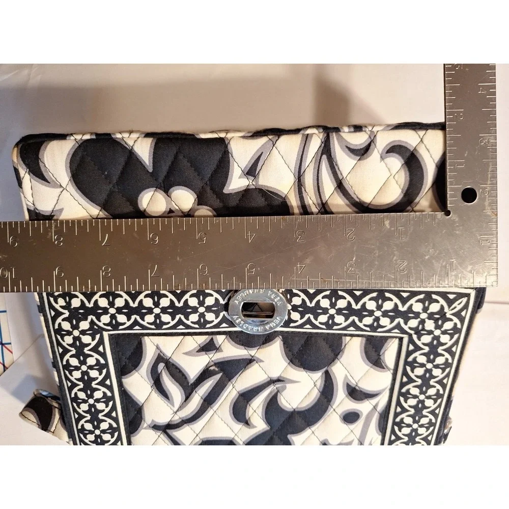 Vera Bradley Black N White Floral Handbag / Shoulder Strap & Hand Held Strap